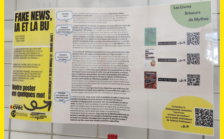 flyer de présentation 2 fake news, IA et la BU