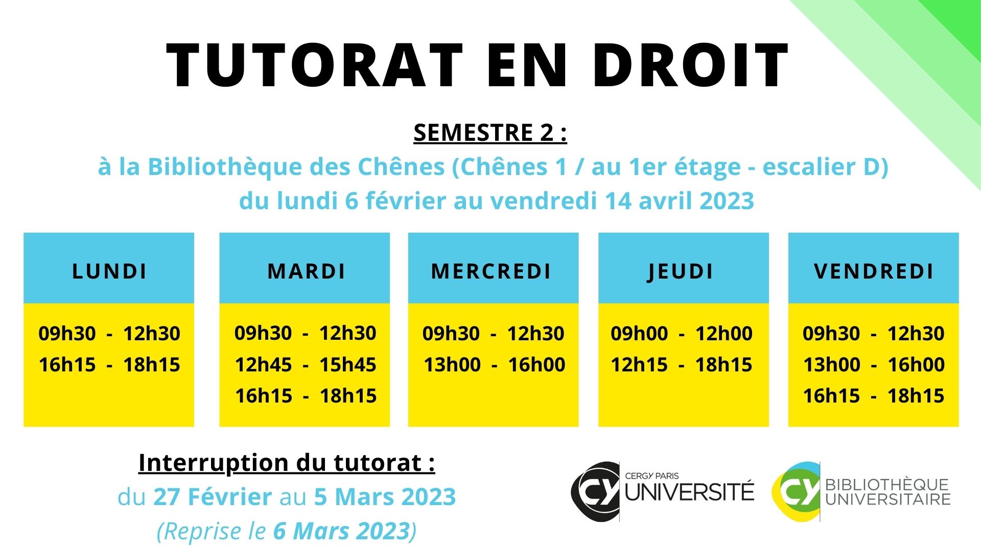 Tutorat en droit - Chênes | CY Bibliothèque universitaire