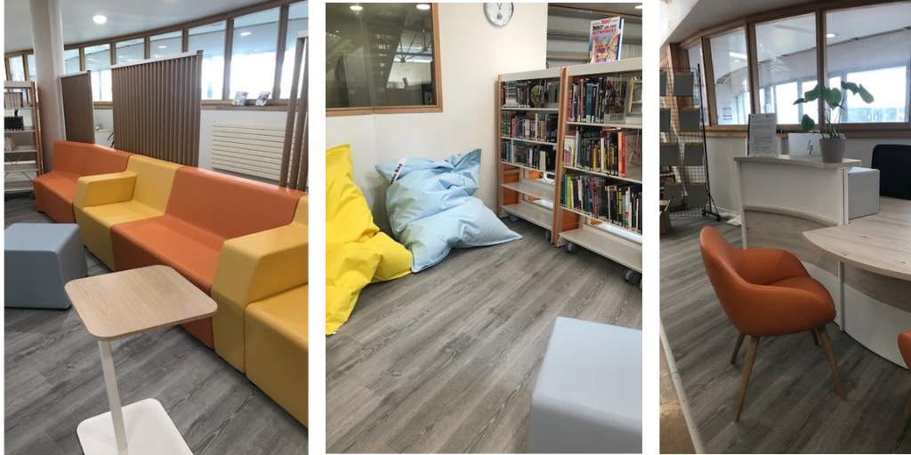 Take a look at the new relax corner of Neuville Library