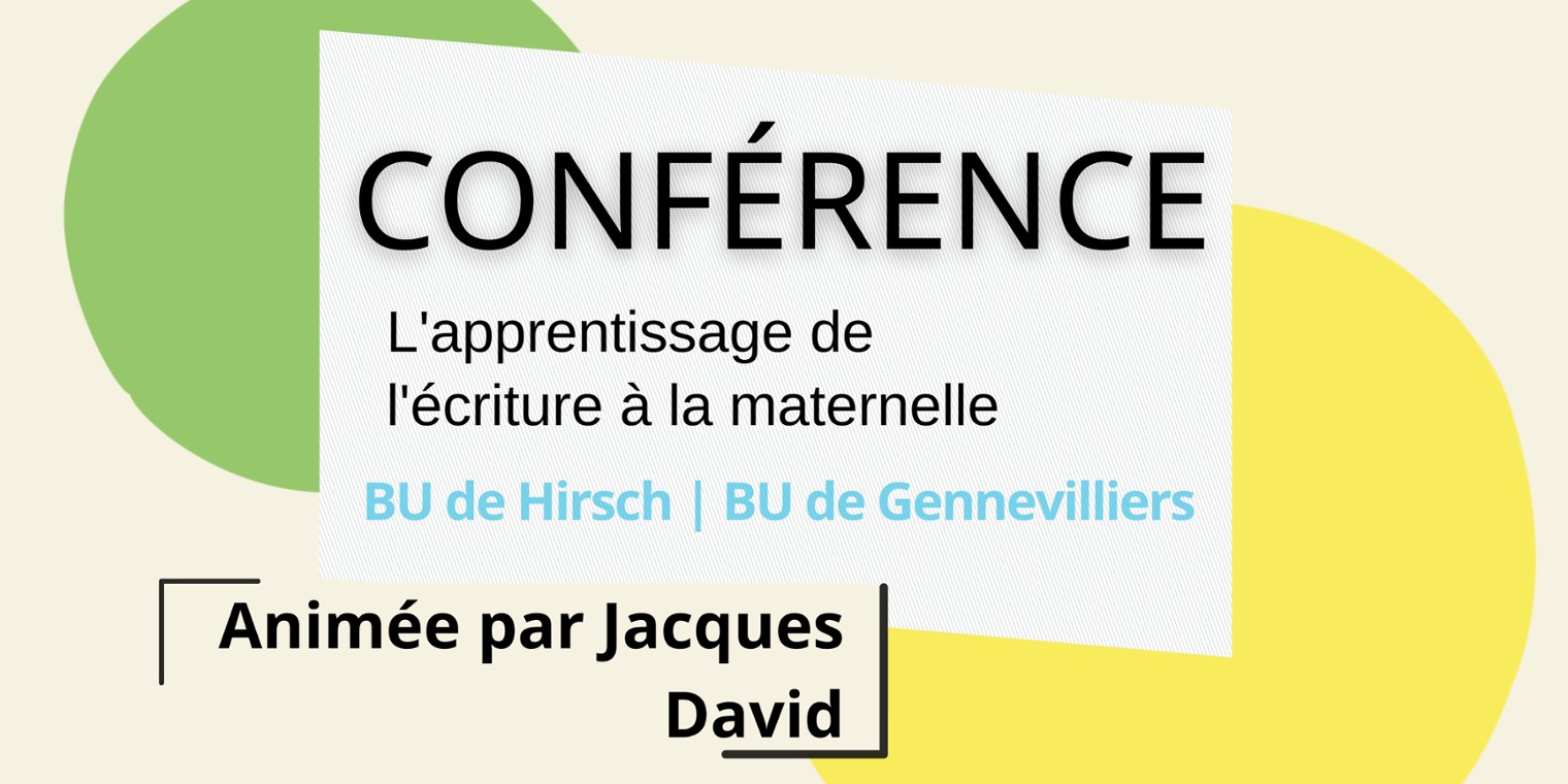 Conférence - sandwich « L'apprentissage de l'écriture à la maternelle »